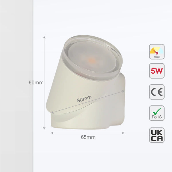 Rotatable Cylinders  Outdoor LED Wall Light White 3000K Wide Beam