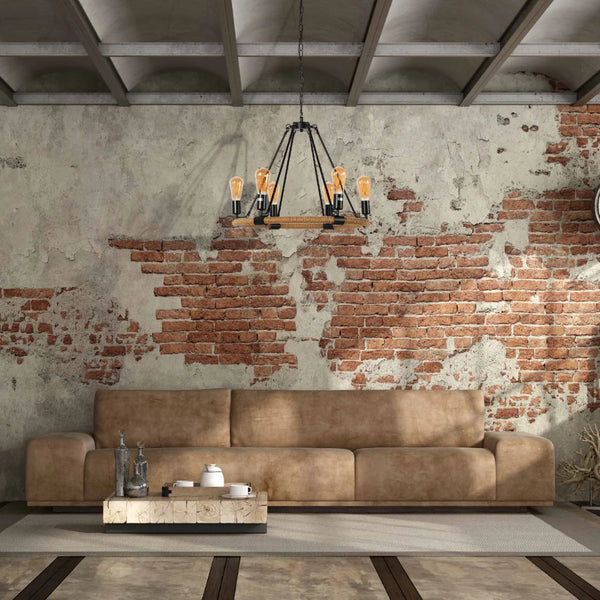 Rustic Charm Jute-Wrapped Circle Chandelier | 6-Light Artisanal Accent Fixture
