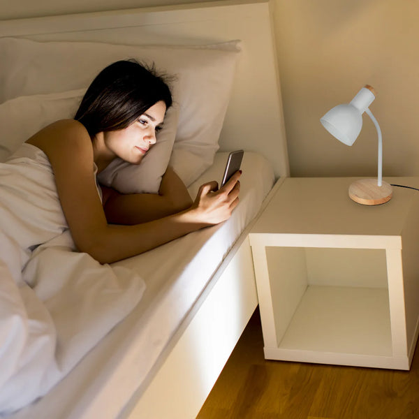 Scandinavian Inspired Table Lamp with Wooden Base