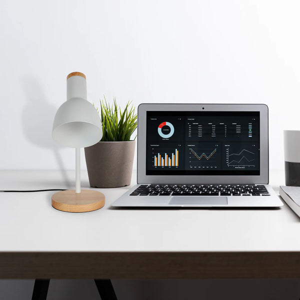 Scandinavian Inspired Table Lamp with Wooden Base