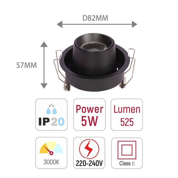 Sentinel Retractable Adjustable Gimbal Recessed LED Downlight