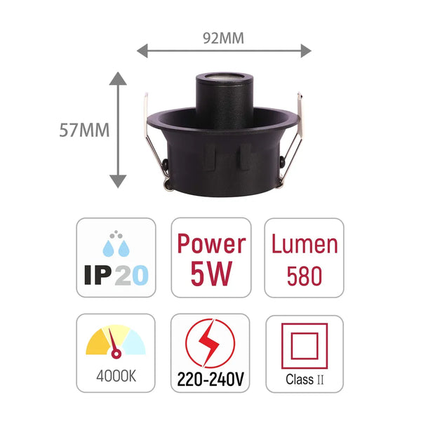Sentinel Retractable Compact Adjustable Gimbal Recessed LED Downlight