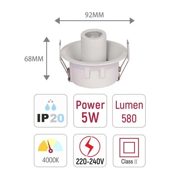 Sentinel Retractable Compact Adjustable Gimbal Recessed LED Downlight