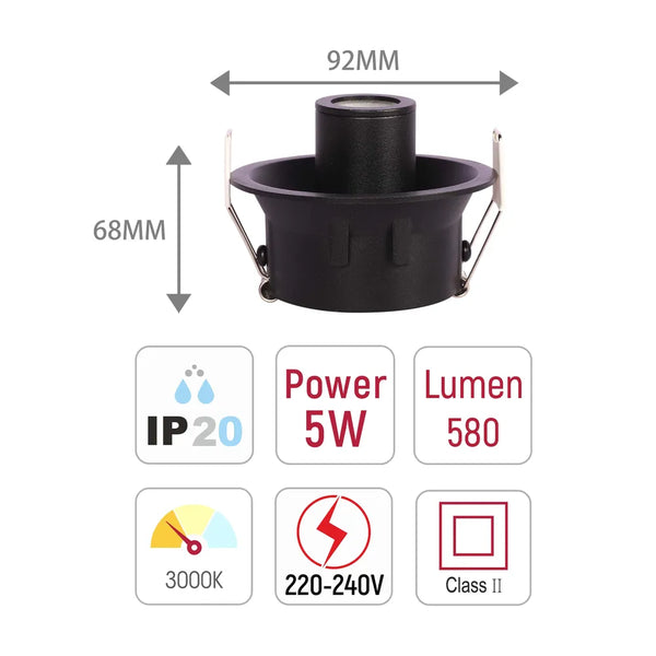 Sentinel Retractable Compact Adjustable Gimbal Recessed LED Downlight