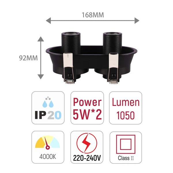 Sentinel Retractable Compact Adjustable Gimbal Recessed LED Downlight