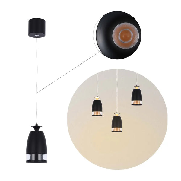 Sentinel LED Pendant Downlight with Polycarbonate Ring Diffuser 7W Warm White