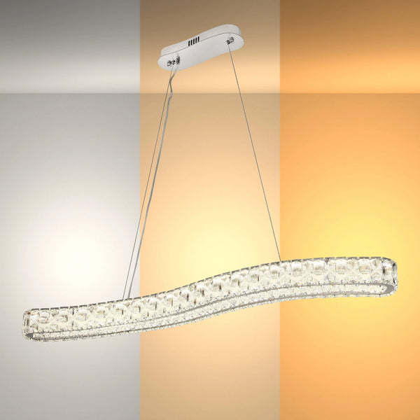 Serpentine Crystal Helix LED Pendant Chandelier 80W