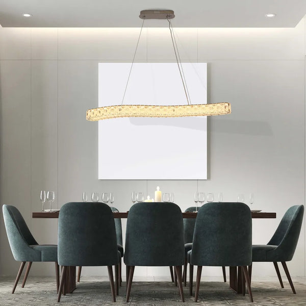 Serpentine Crystal Helix LED Pendant Chandelier 80W