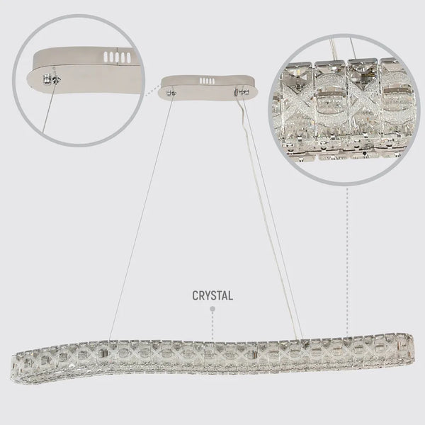 Serpentine Crystal Helix LED Pendant Chandelier 80W