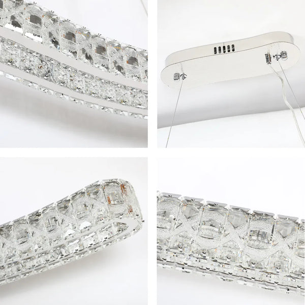 Serpentine Crystal Helix LED Pendant Chandelier 80W