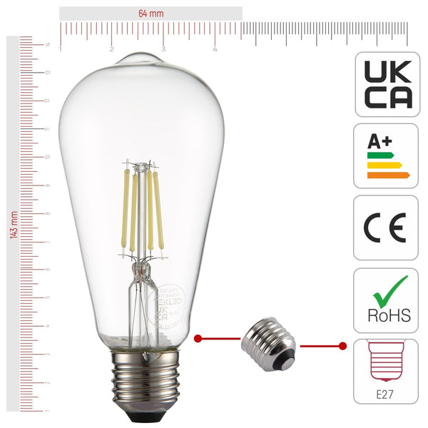 LED Filament ST64 Edison Bulb E27 Edison Screw