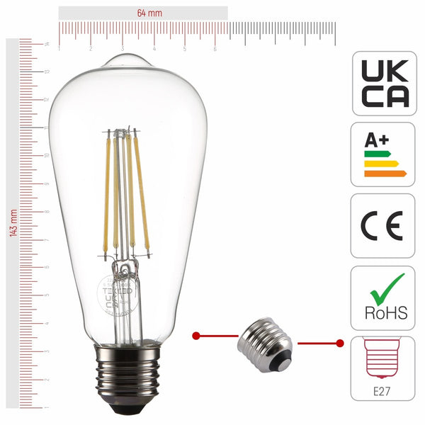 LED Filament ST64 Edison Bulb E27 Edison Screw