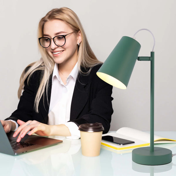 Sleek Cut Cone Desk Lamp in Vibrant Colours - Modern Elegance