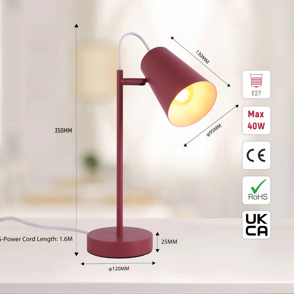 Sleek Cut Cone Desk Lamp in Vibrant Colours - Modern Elegance