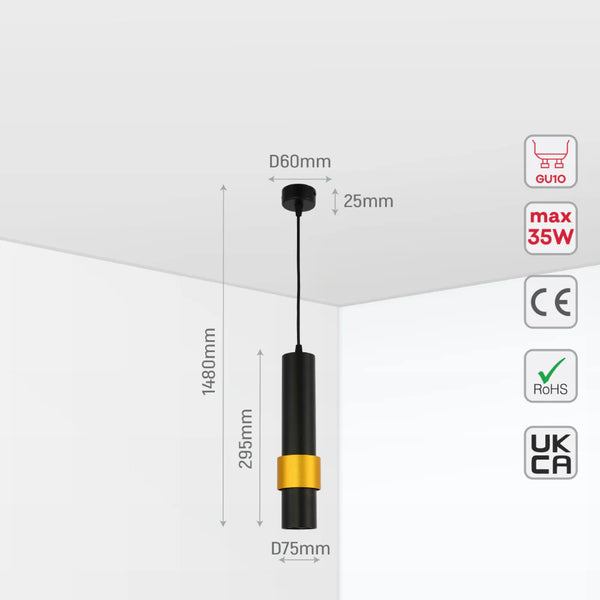 Sleek Cylinder Pendant Downlight GU10