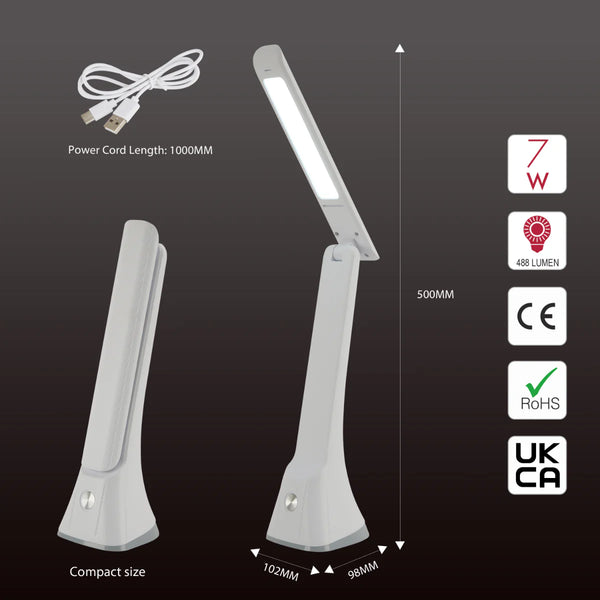 Sleek Foldable LED Desk Lamp with Touch Control