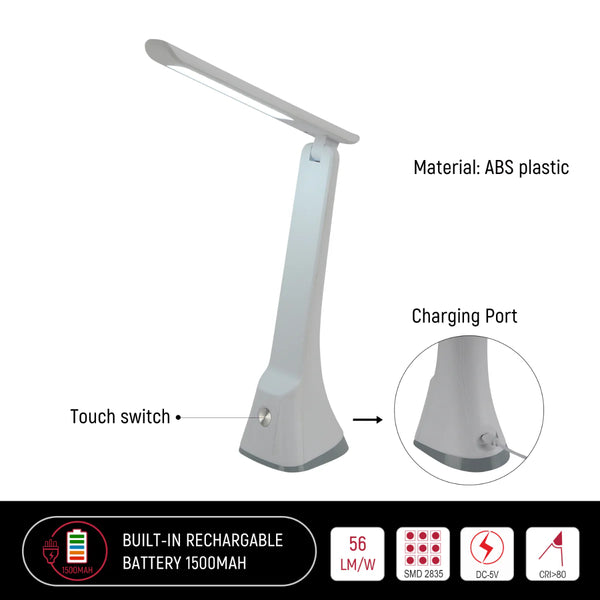 Sleek Foldable LED Desk Lamp with Touch Control