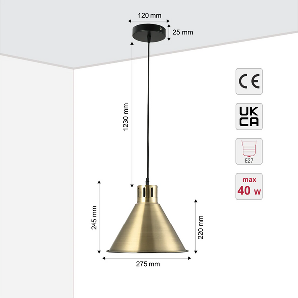 Sleek Industrial Cone Pendant Light