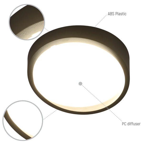 Sleek LED Bulkhead Light IP65 Ceiling Wall Interior Exterior 18W 4000K Black