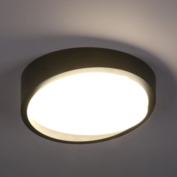 Sleek LED Bulkhead Light IP65 Ceiling Wall Interior Exterior 18W 4000K Black
