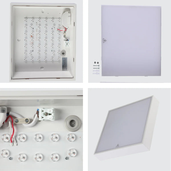 Sleek LED Bulkhead Light IP65 Ceiling Wall Interior Exterior 24W 4000K White