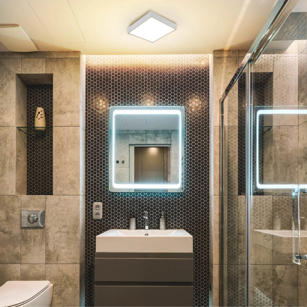 Sleek LED Bulkhead Light IP65 Ceiling Wall Interior Exterior 24W 4000K White
