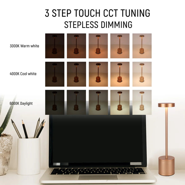 Sleek Portable Rechargeable LED Column Table Lamp