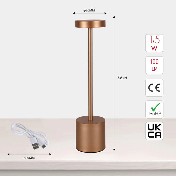 Sleek Portable Rechargeable LED Column Table Lamp