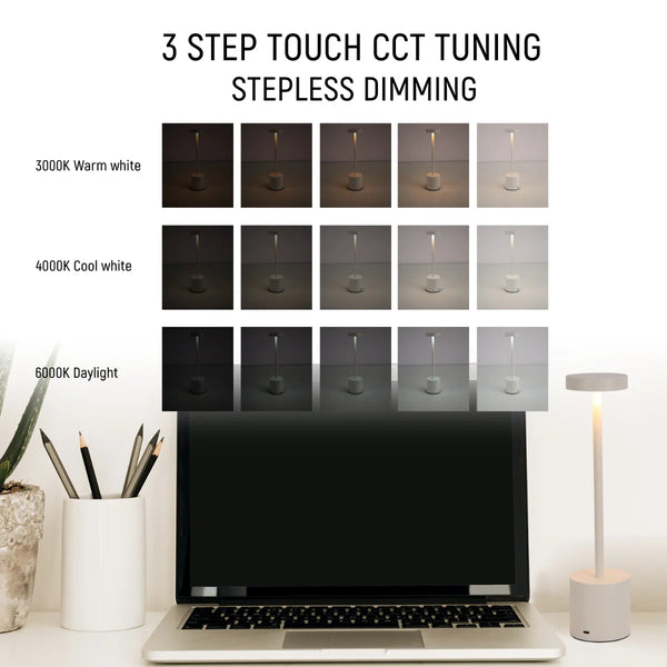 Sleek Portable Rechargeable LED Column Table Lamp