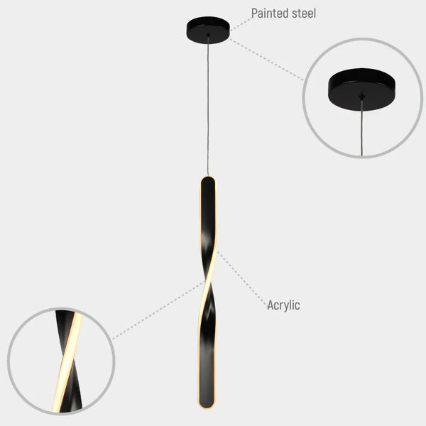 Sleek Twirl CCT Adjustable LED Pendant Light