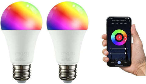 Smart LED GLS Bulb A60 E27 Edison Screw 9W RGB White Pack of 2 Alexa Wi-Fi Smart Life App