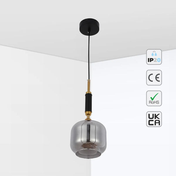 Smoky Eclipse Glass Pendant Light