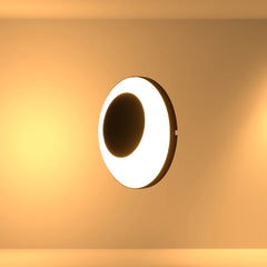 Solar Eclipse Black Plastic Modern LED Outdoor Wall Light 15W Warm White