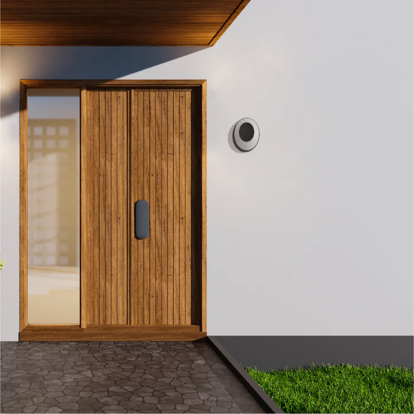 Solar Eclipse Black Plastic Modern LED Outdoor Wall Light 15W Warm White