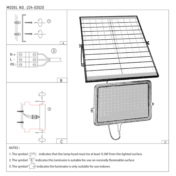 Solar LED Floodlight with Remote Control