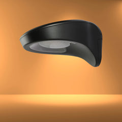Solar-Powered Curved Designer LED Wall Light, Motion Sensor, 3000K Warm White, Rechargeable for Outdoor Use