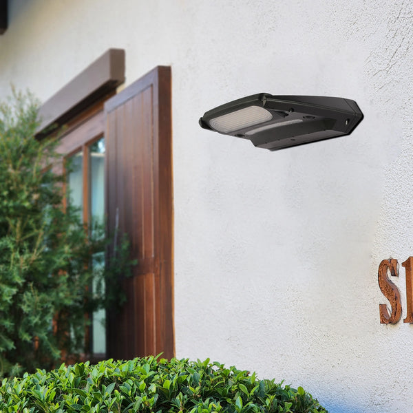 Solar-Powered Tiltable LED Wall Light, Motion Sensor, 3000K Warm White, Rechargeable, Outdoor Use