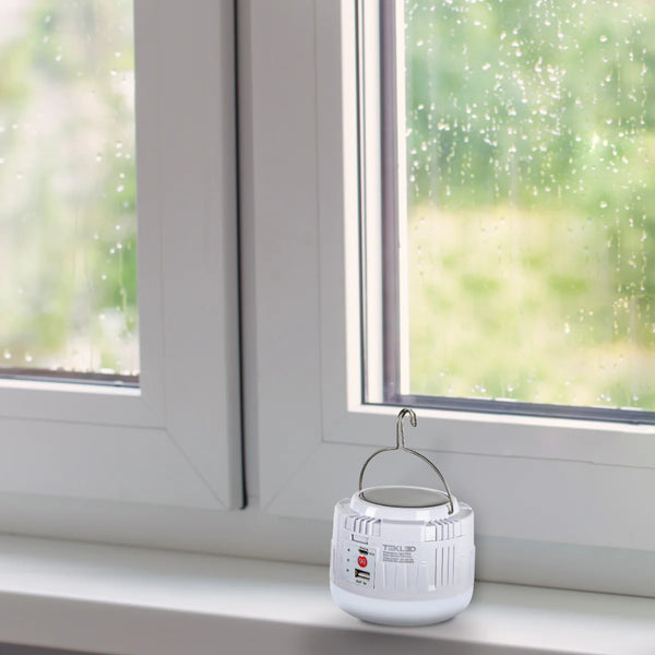 Solar Rechargeable Emergency Light Bulb Lantern Cool Daylight