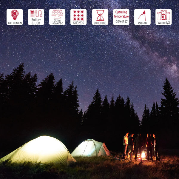 Solar Rechargeable Emergency Light Bulb Lantern Cool Daylight