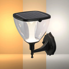 Solar Wall Lantern, Vintage-Inspired, 3CCT Colour, Motion Sensor, Rechargeable Outdoor Lighting