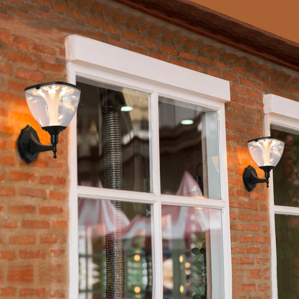 Solar Wall Lantern, Vintage-Inspired, 3CCT Colour, Motion Sensor, Rechargeable Outdoor Lighting