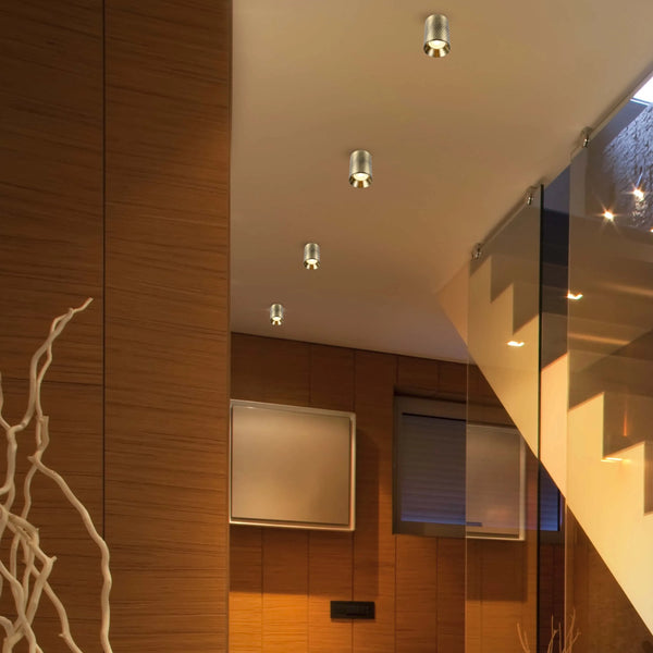 Spiral Textured Recessed Downlight - GU10, Dimmable, Aluminium