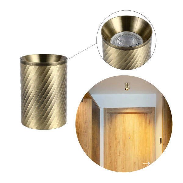 Spiral Textured Recessed Downlight - GU10, Dimmable, Aluminium