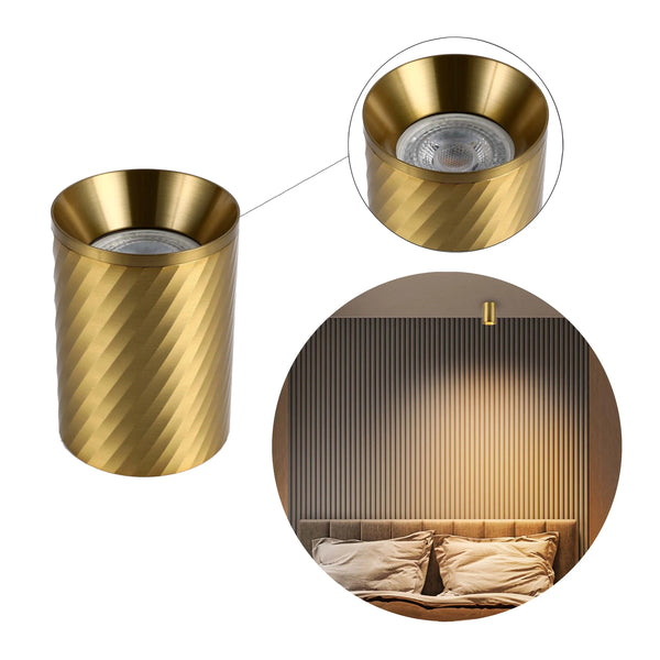 Spiral Textured Recessed Downlight - GU10, Dimmable, Aluminium