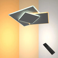 Staggered Trio Square LED Ceiling Light, CCT Tunable with Remote, 72W, Flush Mount