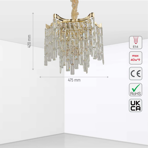 Star Crystal Chandelier Ceiling Light