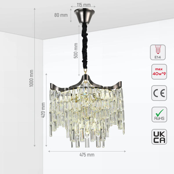 Star Crystal Chandelier Ceiling Light