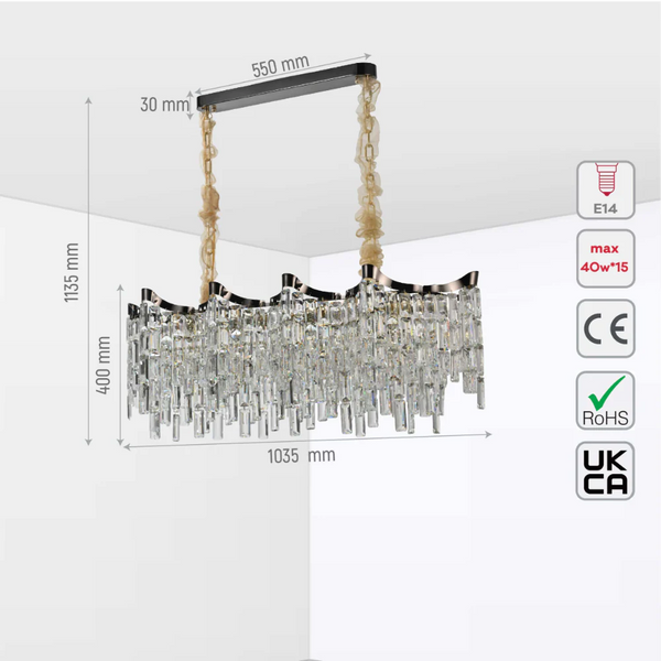 Star Crystal Chandelier Ceiling Light