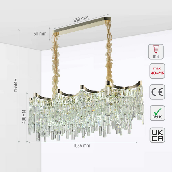 Star Crystal Chandelier Ceiling Light