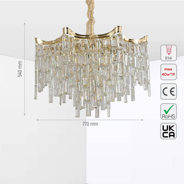 Star Crystal Chandelier Ceiling Light